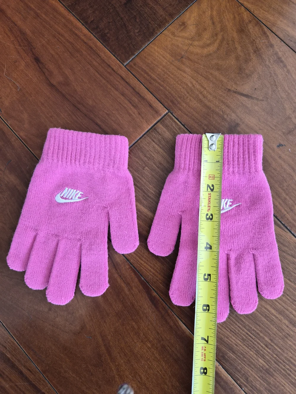 Nike Kids Hot Pink Knit Logo Gloves